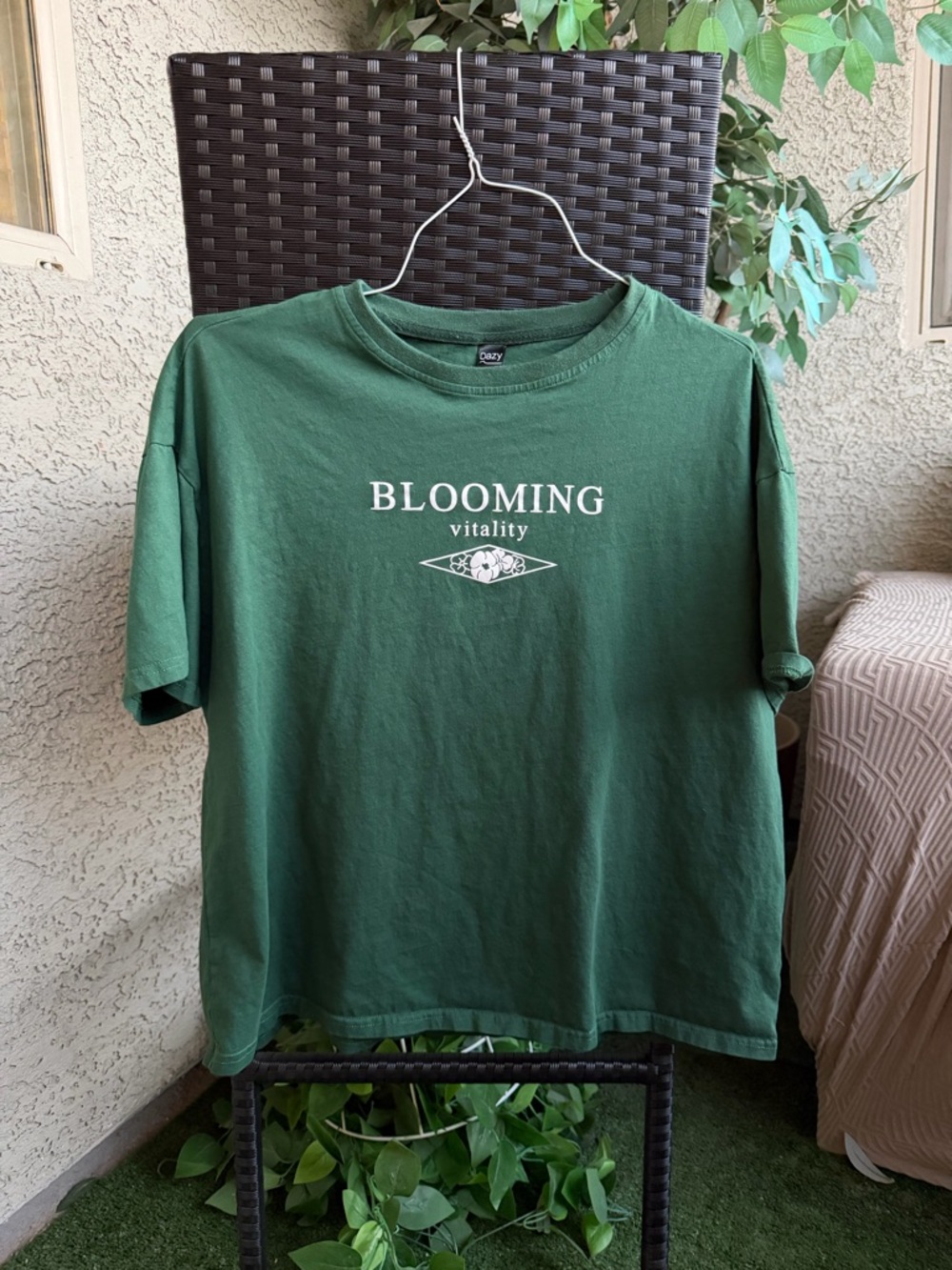 Forest Green "Blooming Vitality" Graphic Tee